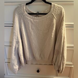 Free People Cream Textured Sweater